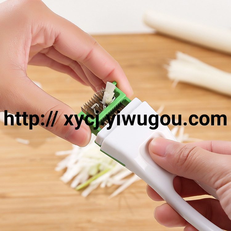 Kitchen vegetable cutting tools: Handle-type large and small scallion shred cutter, scallion flower cutter, scallion shred knife, scallion cutter Specification image