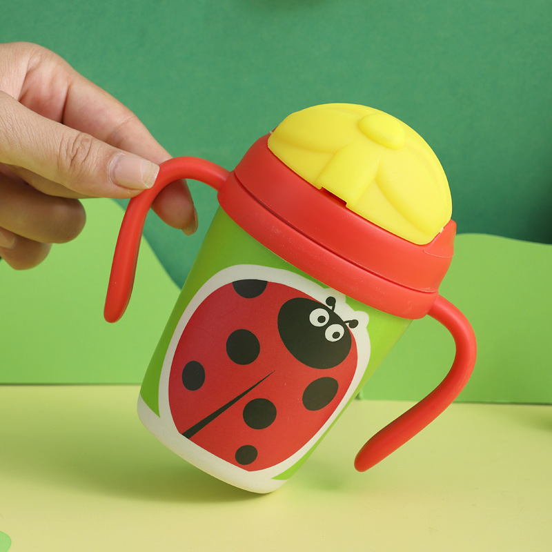 Customized gifts for baby drinking cups, bamboo fiber children's drinking cups, infant beverages, milk straw cups, and mother and baby products Specification image