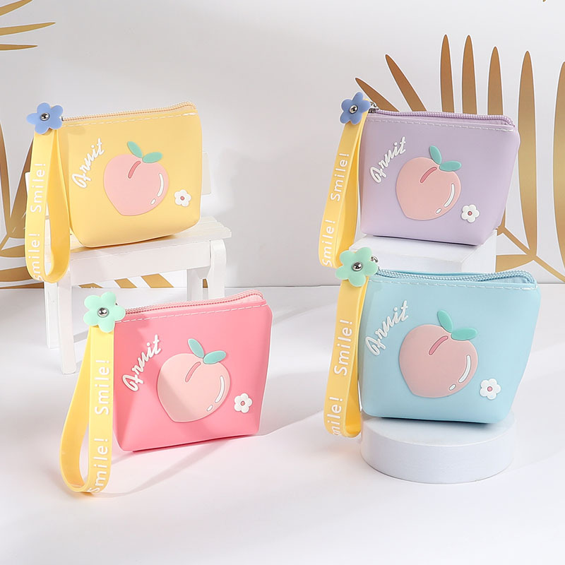 Silicone coin purse 2021 New style student small bag zipper key case card case earphone case Gift mini wallet for women details Picture