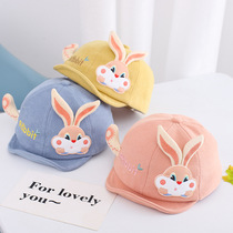 rabbit cloth cap Baby Spring and autumn cloth cap warm windproof soft brim hat children's hat