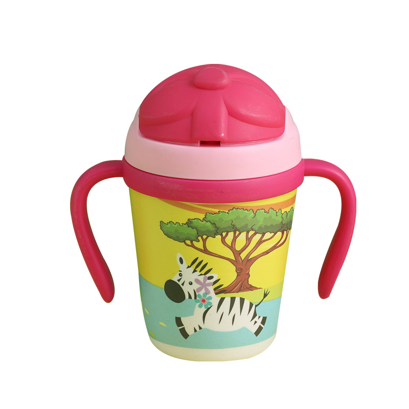 Customized gifts for baby drinking cups, bamboo fiber children's drinking cups, infant beverages, milk straw cups, and mother and baby products Item Picture