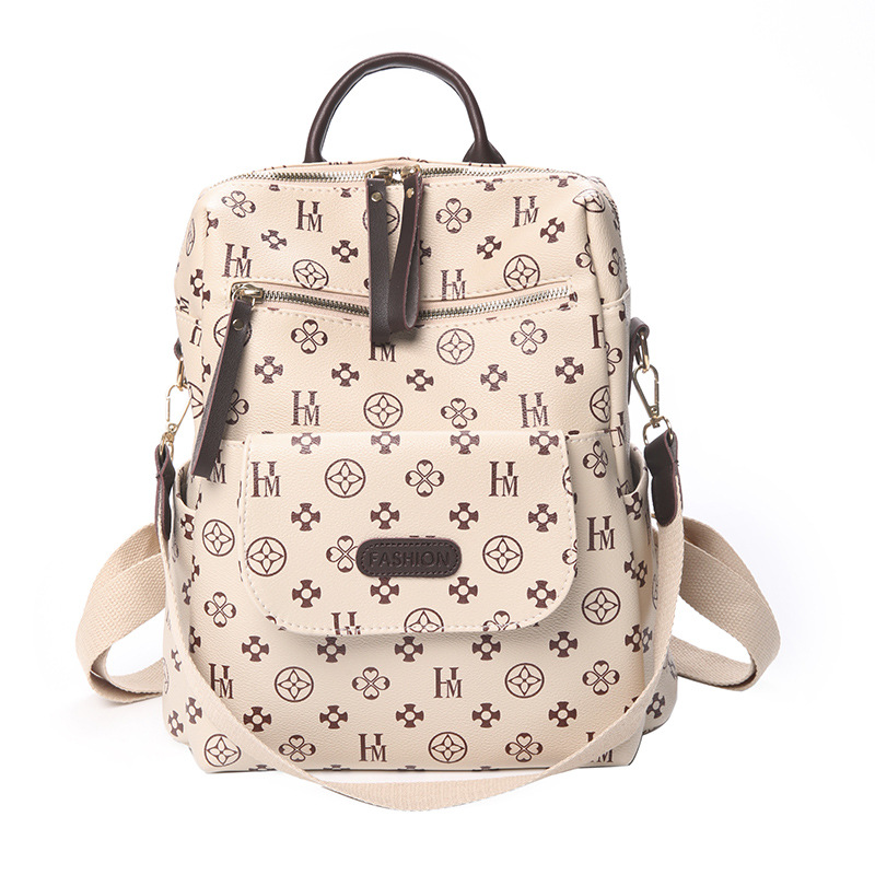 Fashionable women's bag, retro multi-functional, school-style single-shoulder bag, trendy large-capacity multi-compartment student computer bag, women's bag Item Picture
