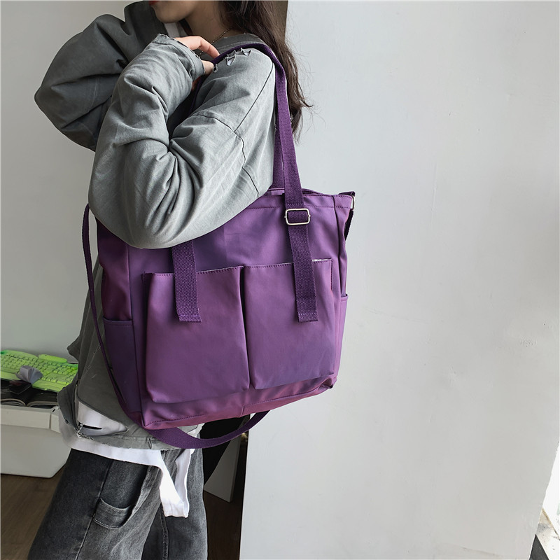 斜挎包女尼龙包大容量ins百搭韩版日系大学生上课单肩手提包布袋