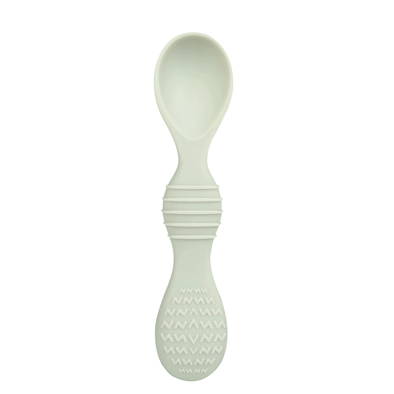 Silicone spoon baby fork baby accessories baby feeding cutlery children eat self-feeding training spoon Specification drawing