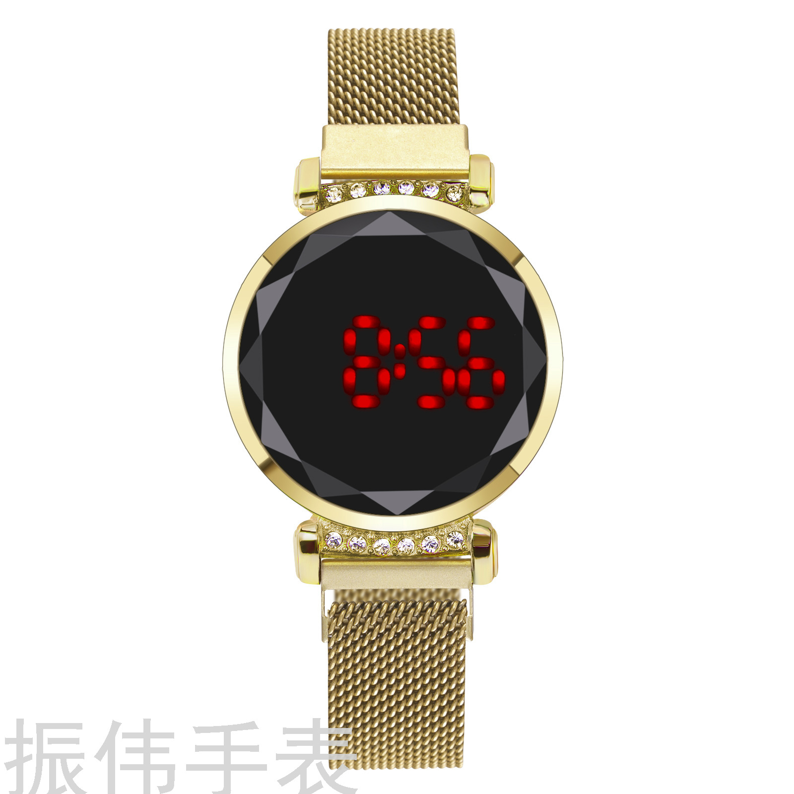 Influencers reloj de mujer moda pantalla táctil LED disco con diamantes milano tira de mujer reloj de cuarzo electrónico una pieza de generación de cabello Item Picture