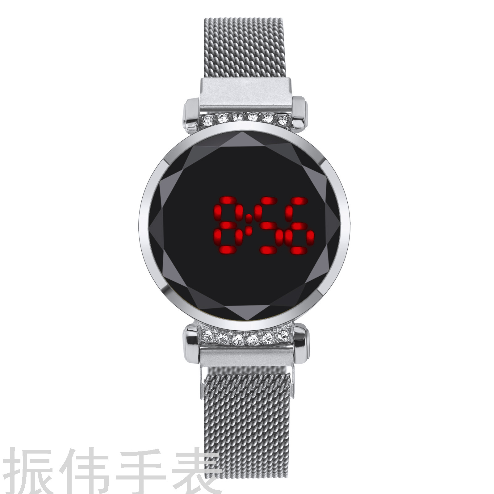 Influencers reloj de mujer moda pantalla táctil LED disco con diamantes milano tira de mujer reloj de cuarzo electrónico una pieza de generación de cabello Specification image