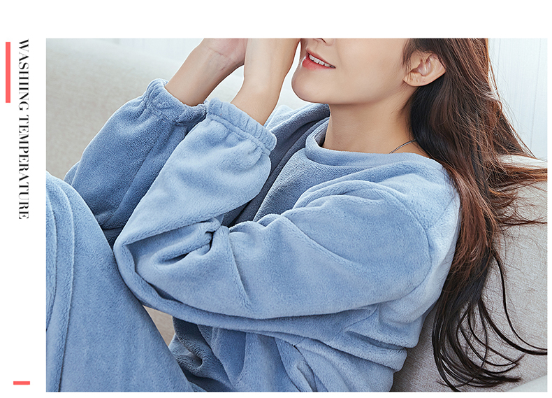秋冬季新款珊瑚绒睡衣女加厚加绒法兰绒可爱仙女暖暖裤家居服套装