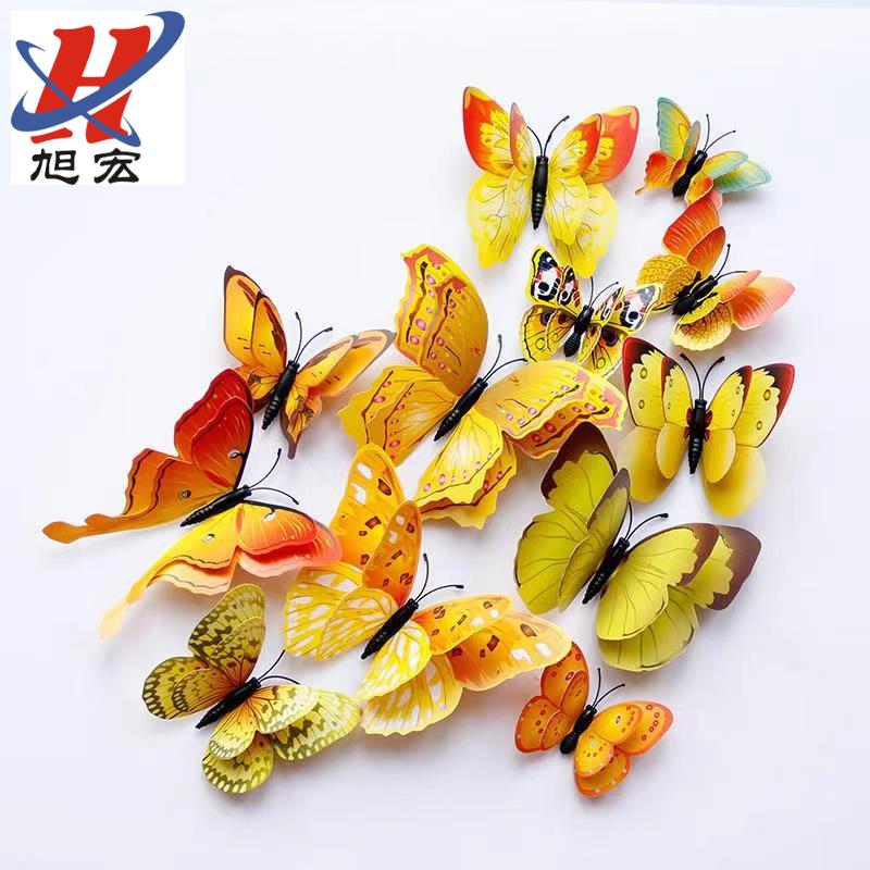 Creative simulation three-dimensional double-layer butterfly fridge magnet decoration PVC cute magnet cartoon ins cute and personalized butterfly Application Scenario