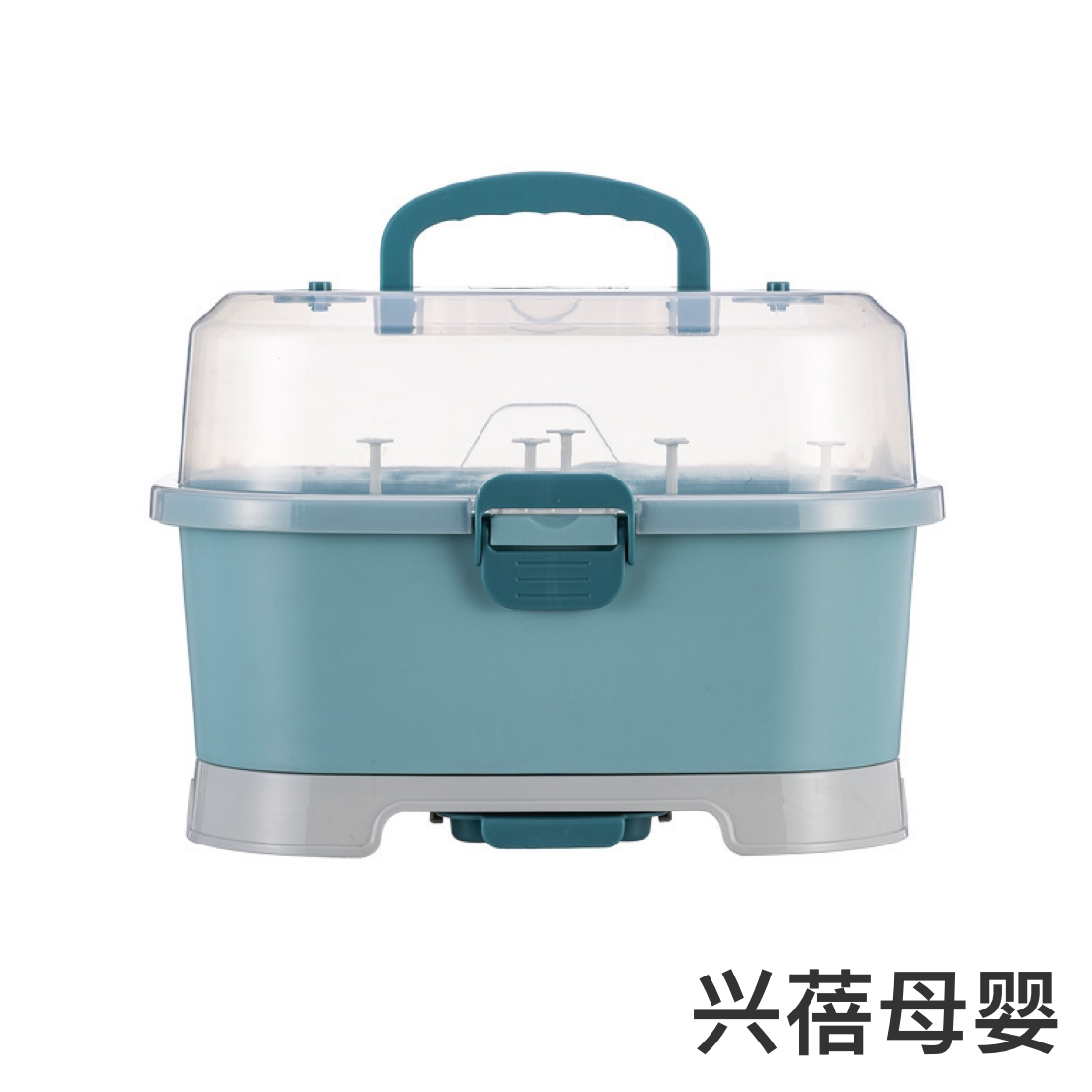 Baby bottle storage box, portable large baby tableware storage box, water-draining dust-proof drying rack, milk powder box Item Picture