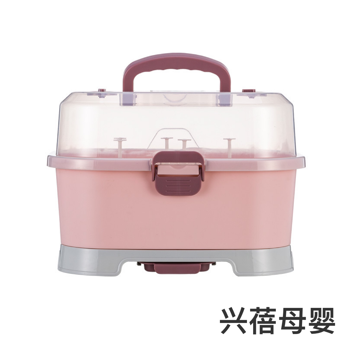 Baby bottle storage box, portable large baby tableware storage box, water-draining dust-proof drying rack, milk powder box Application Scenario