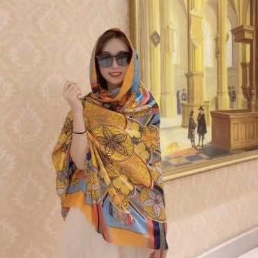 【零售】新丝缎90*180真丝手感长巾沙滩巾包头巾围巾