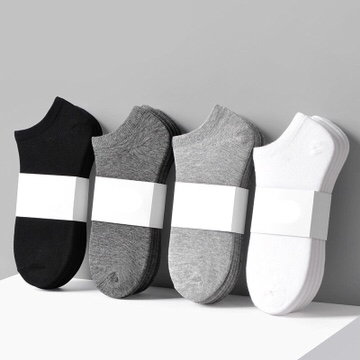 Socks Men's low tops solid summer boat socks wicking sweat breathable shallow mouth deodorant socks black and white grey thumbnail