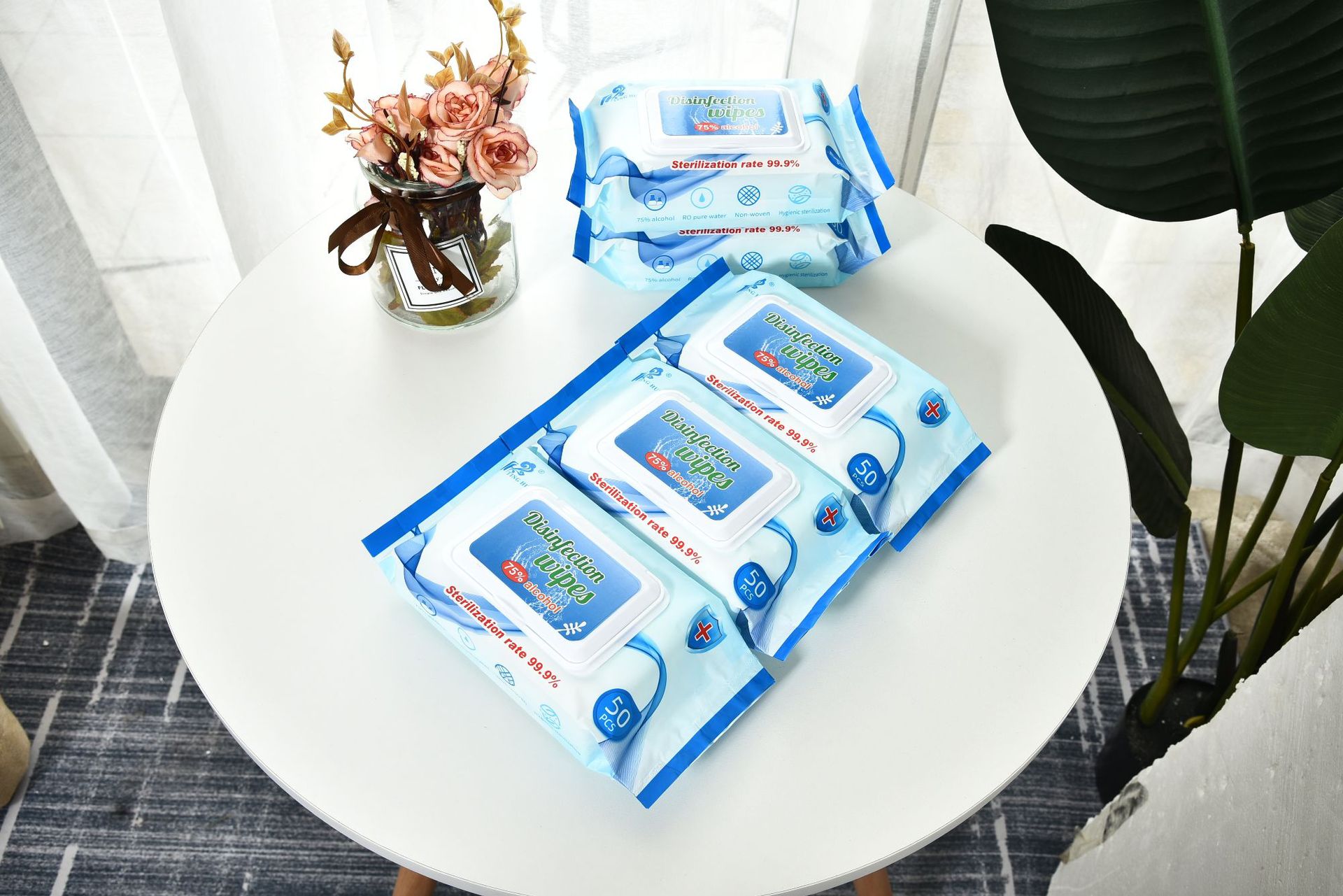 Wholesale of English version wet wipes: 75% alcohol disinfectant wet wipes, 50 pieces each, sterilizing and disinfecting wet wipes Specification image