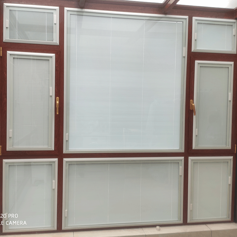Single-glass magnetic control blinds, sunroom, office, bathroom, built-in aluminum alloy blinds
