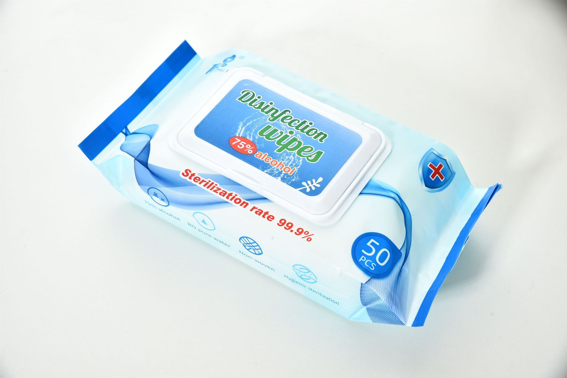 Wholesale of English version wet wipes: 75% alcohol disinfectant wet wipes, 50 pieces each, sterilizing and disinfecting wet wipes Item Picture