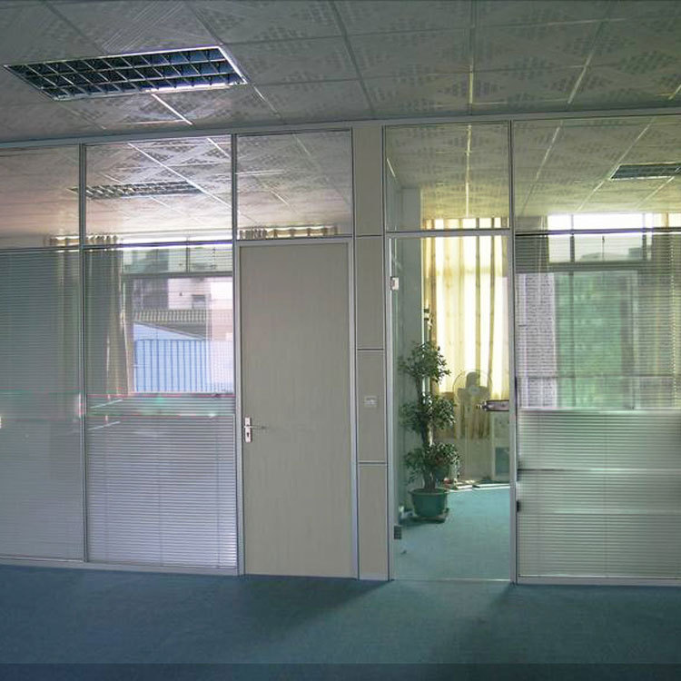 Factory direct sales of hollow partition glass, remote control central control blinds, study and office shading built-in blinds details Picture
