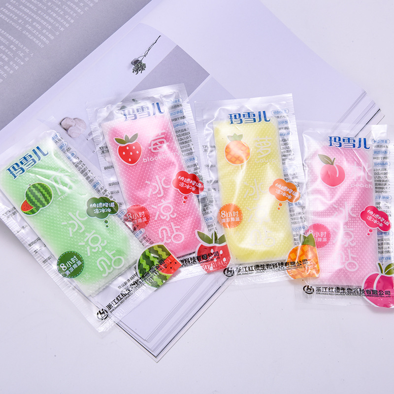 Summer cooling ice stickers and fruit series: Portable heat-relieving and cooling stickers for senior three students to prevent drowsiness, refresh the mind and invigorate the brain