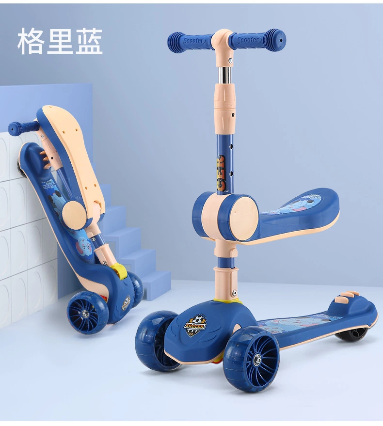 Children 's scooter that can be ridden and slid: 1-3-6 years old three-in-one toy car for boys and girls, three-wheeled children' s walking bike Specification drawing