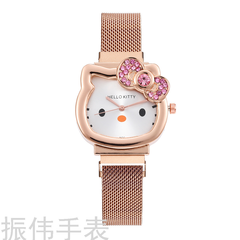 New cute cartoon watch HELLO KITTY children's watch with magnetic strap KT Cat Boys and Girls student watch Application Scenario