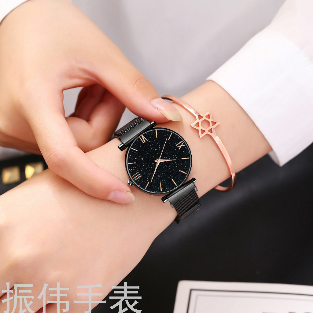 Douyin's best-selling elderly watch, magnetic clasp Roman numeral watch, simple starry sky large dial, fashionable women's watch Specification image