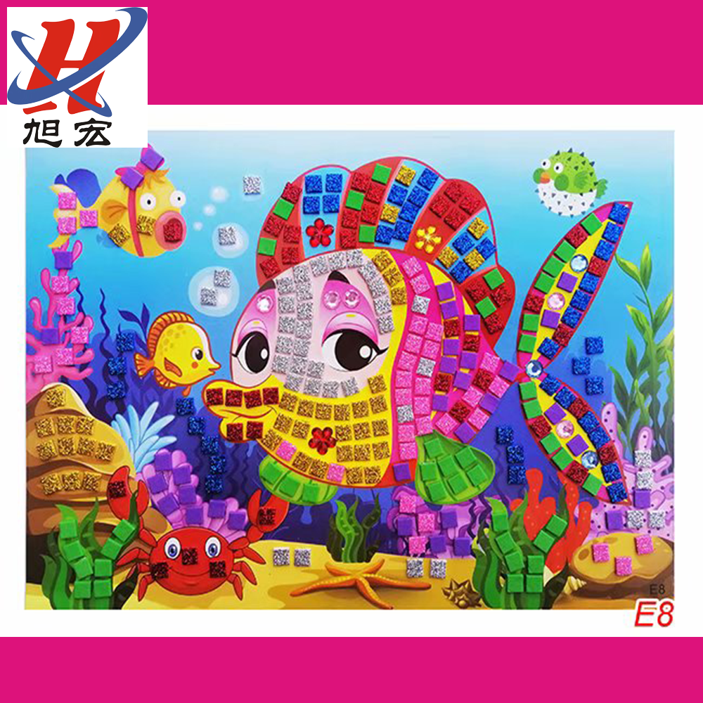 EVA handmade material pack Wholesale Shiny Sponge Puzzle DIY foam stickers for children kindergarten creative