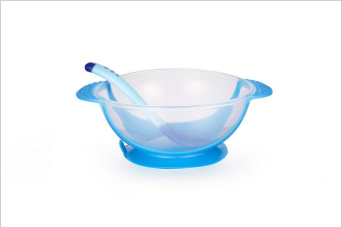 Wholesale of baby and children's feeding tableware sets from source factory, including baby suction cups, bowls, temperature-sensing spoons and double-ear bowls details Picture
