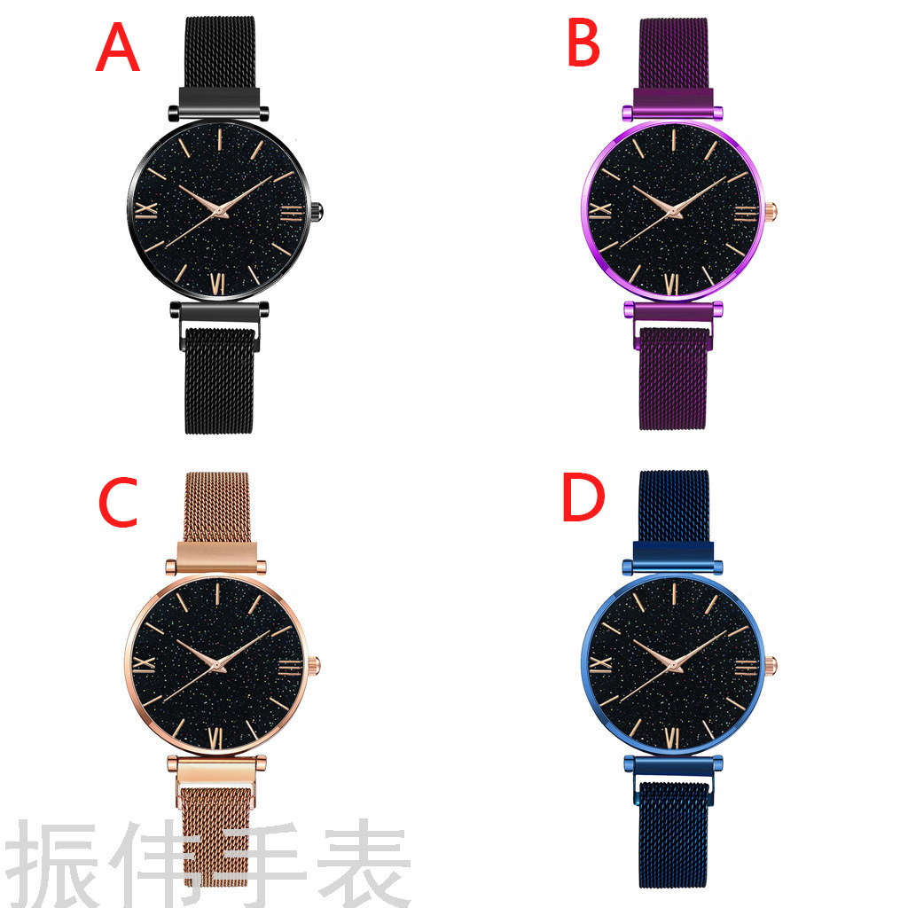 Douyin's best-selling elderly watch, magnetic clasp Roman numeral watch, simple starry sky large dial, fashionable women's watch details Picture