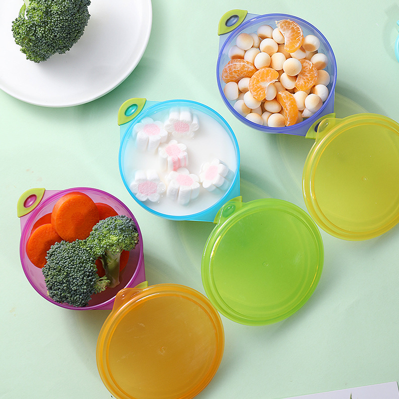 Children's covered suction cups, baby rubber-coated bowls, double-ear plates, tableware, large, medium and small set meals