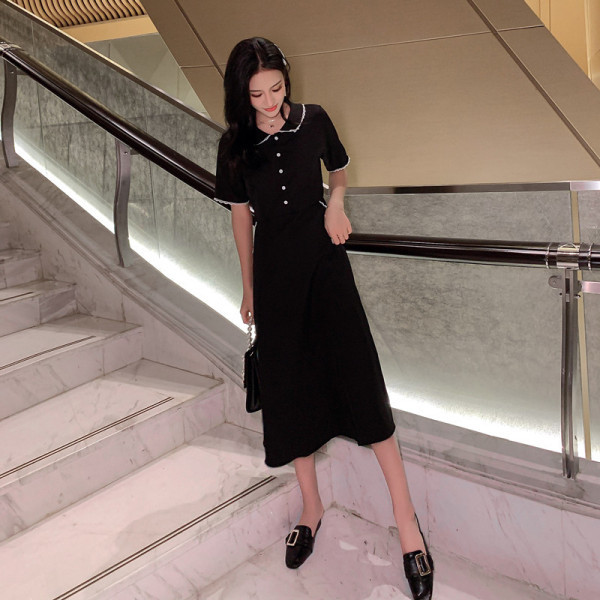 Wholesale plus-size women's clothing 2021 summer French Hepburn style dress slimming retro mid-length bellflower dress Application Scenario