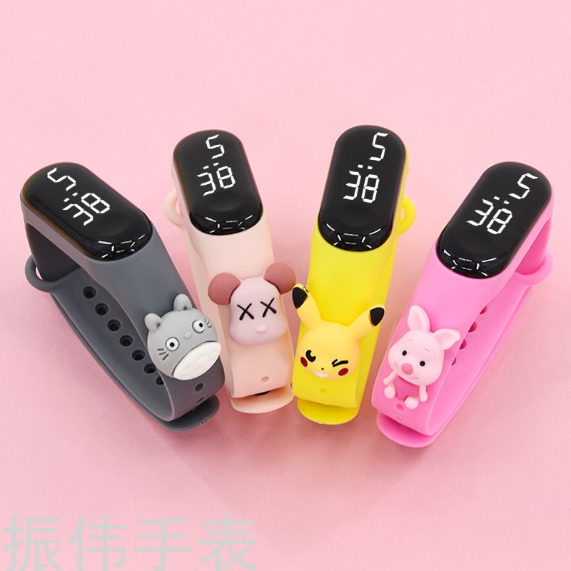 Cartoon watch, LED sports waterproof touch screen control, silicone jelly bracelet, doll, electronic watch details Picture