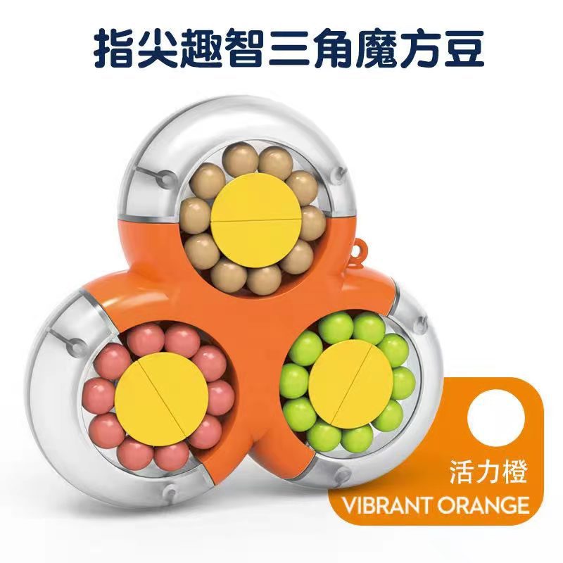 Wholesale of cross-border rotating triangular magic bean ball bearings, creative fidget gyroscope, magic plate, educational children's toys and gifts Item Picture
