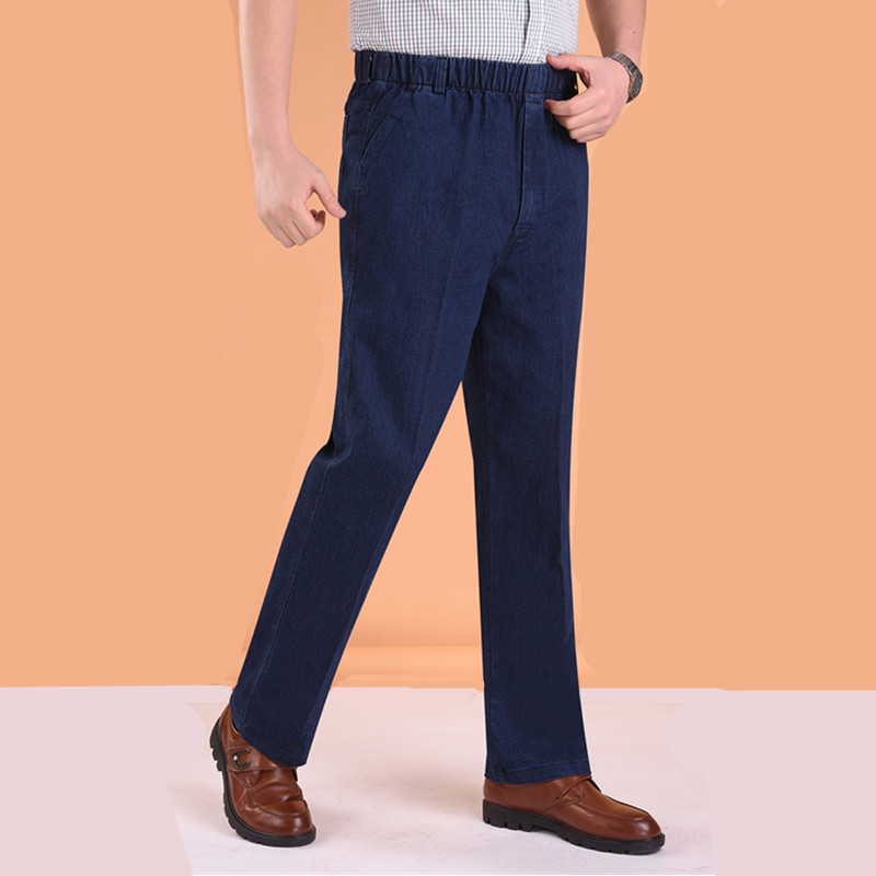 The 2021 autumn/Winter new collection of loose straight-leg jeans for middle-aged and elderly men in Chinese red is directly supplied by the manufacturer Application Scenario