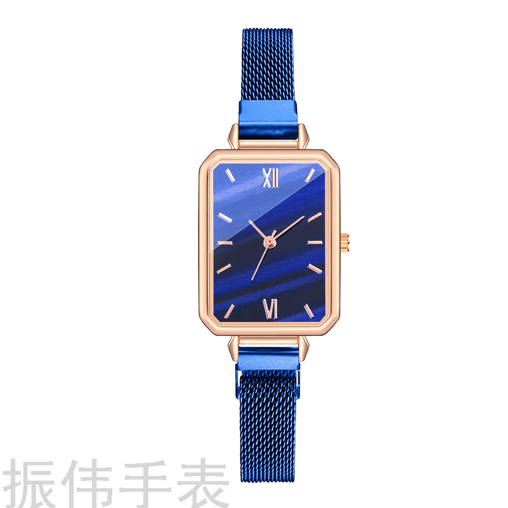Douyin Fashion Milan with a small green watch, creative rectangular peacock pattern Roman numeral women's quartz watch Item Picture