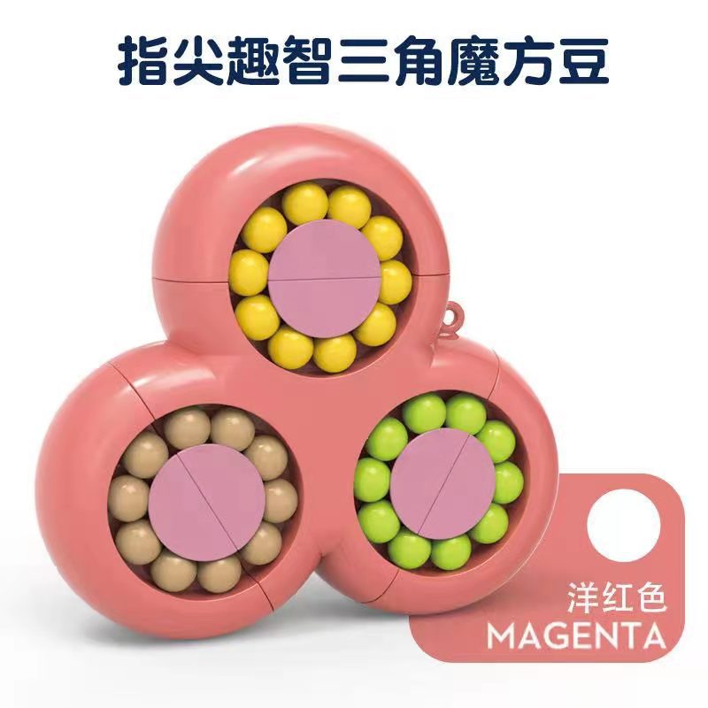 Wholesale of cross-border rotating triangular magic bean ball bearings, creative fidget gyroscope, magic plate, educational children's toys and gifts Specification drawing