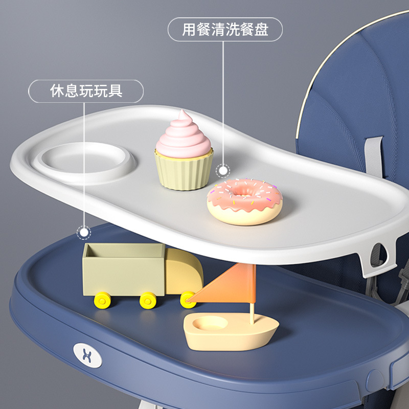 Baby high chair, infant food cart, children's home multi-functional foldable sitting and lying portable dining table, children's seat chair Application Scenario