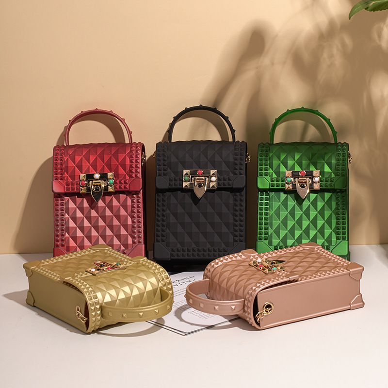 New mini women's bags, trendy foreign trade colorful jelly bags, PVC mobile phone bags, crossbody bags wholesale details Picture