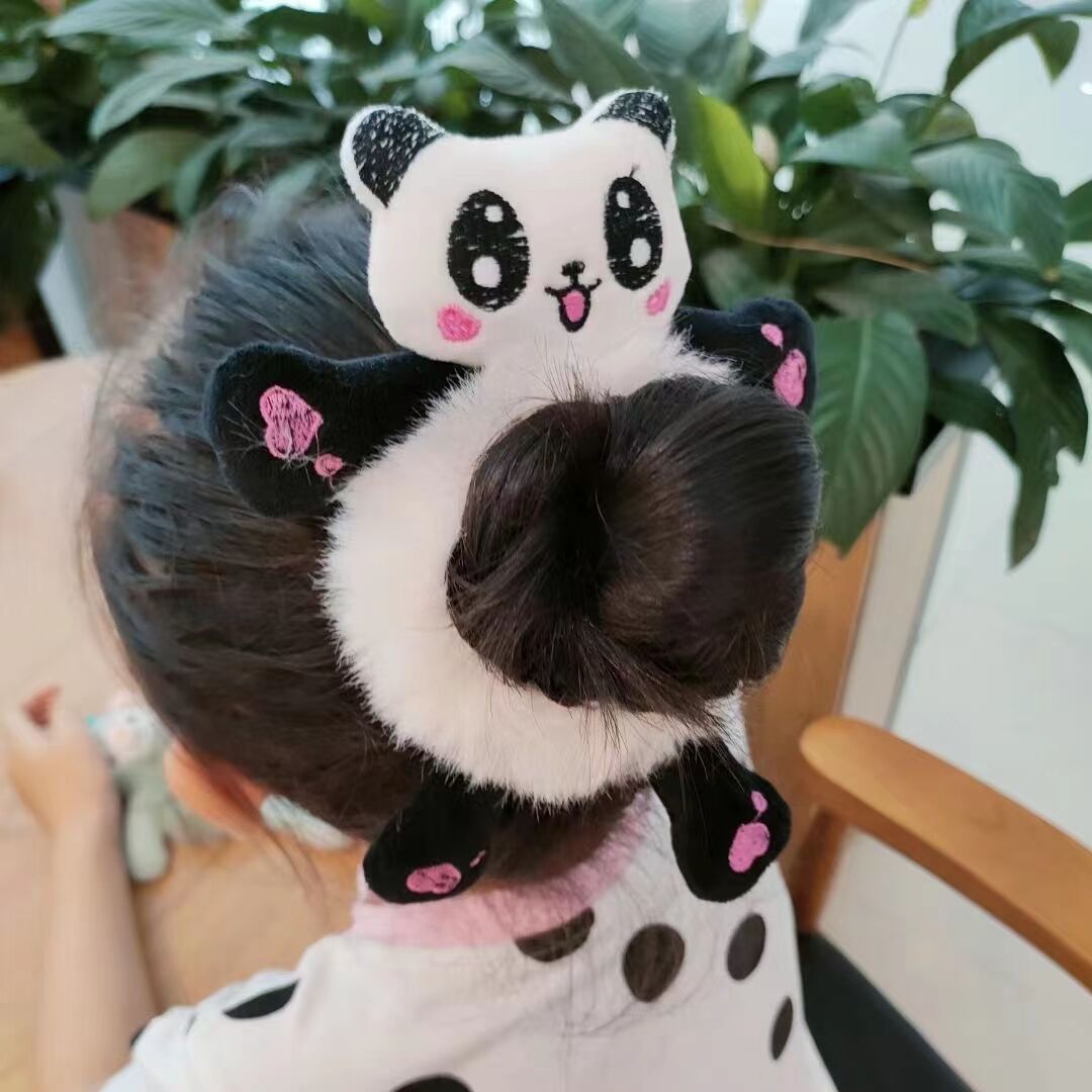 Cartoon bear and rabbit hair ties and hair bands, cute girl face washing and grooming headwear, fluffy girl's outdoor charm Item Picture