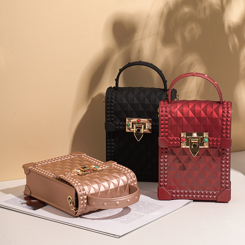 New mini women's bags, trendy foreign trade colorful jelly bags, PVC mobile phone bags, crossbody bags wholesale Specification image