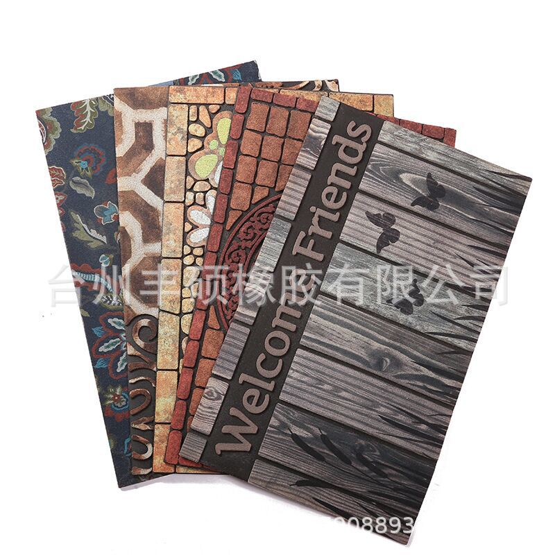 Factory direct sales of European-style outdoor foyer villa floor MATS, rubber flocked floor MATS that are not easy to break and dust-proof floor MATS details Picture