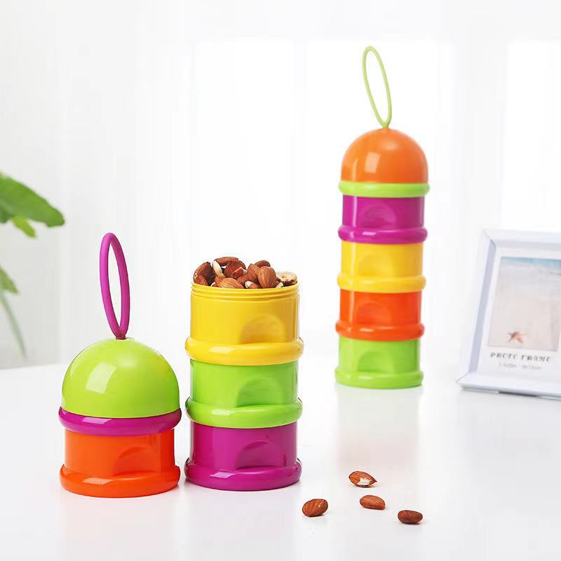 Children's milk powder boxes, portable storage boxes, outdoor snack boxes, milk powder compartments, 4-layer milk powder boxes Specification image