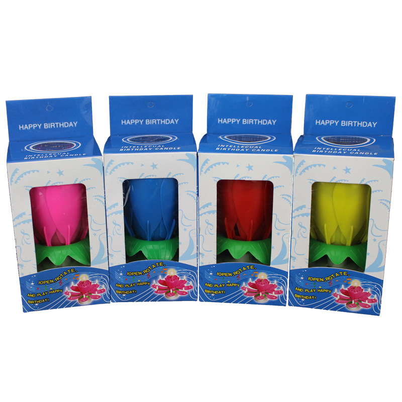 Wholesale of Lotus music candles, ins blooming birthday decorative handicrafts and ornaments Item Picture