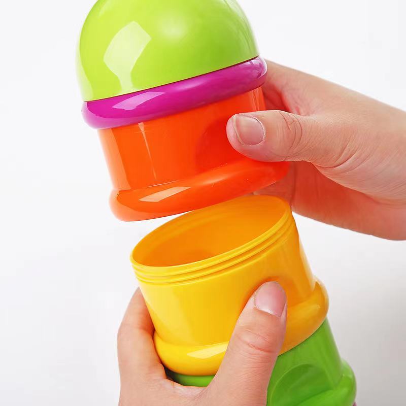 Children's milk powder boxes, portable storage boxes, outdoor snack boxes, milk powder compartments, 4-layer milk powder boxes Application Scenario