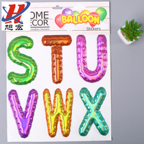 Balloons posted colorful numbers English letters Arabic numerals posted children learning stickers kindergarten