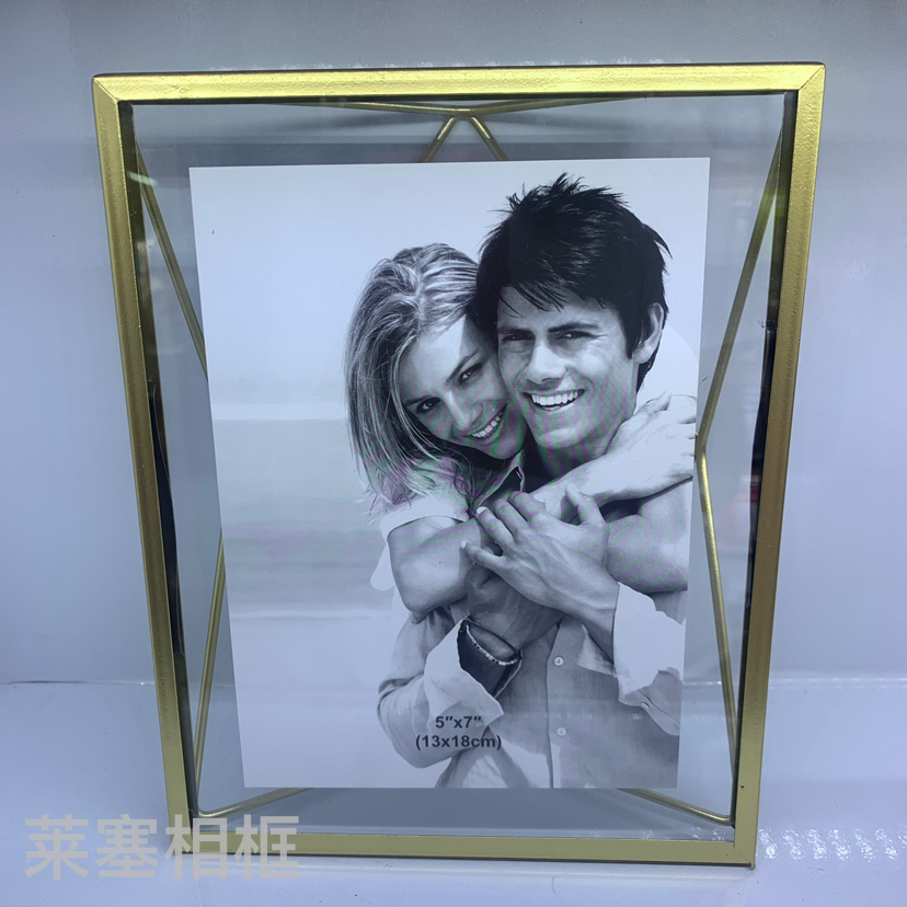 Soft Time Nordic geometric Glass creative decorative items, photos, home decoration gifts, handicrafts, metal photo frames