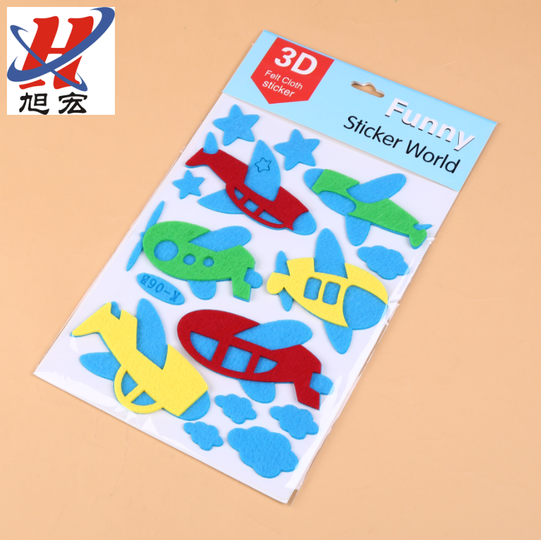 3D handcrafted decoration with cartoon beetles, butterflies, sunflowers, animals, cars and fruits on the felt fabric wall Item Picture