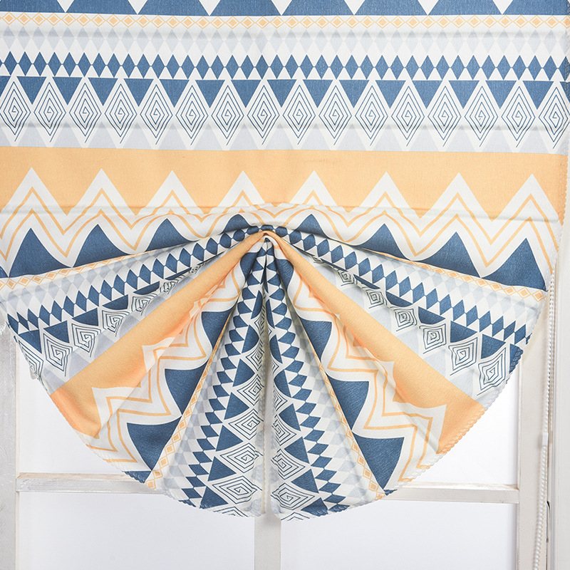 Nordic simple fabric curtains for study, dining room and bedroom partitions, fan-shaped Roman curtains, and lifting roller blinds are supplied by the manufacturer Application Scenario