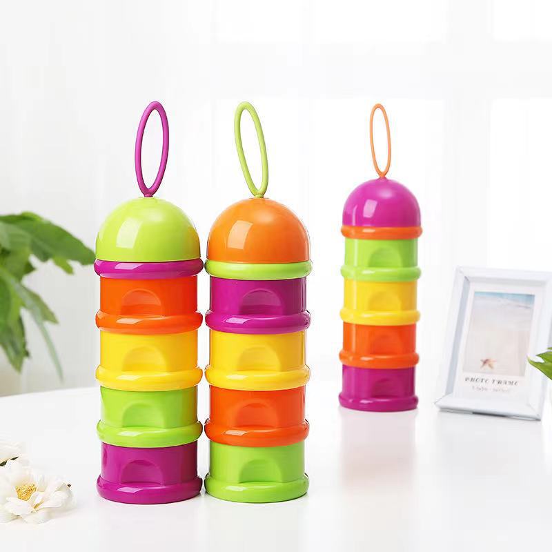 Children's milk powder boxes, portable storage boxes, outdoor snack boxes, milk powder compartments, 4-layer milk powder boxes details Picture