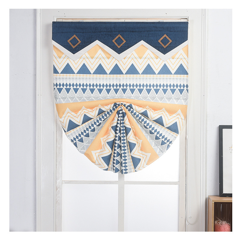Nordic simple fabric curtains for study, dining room and bedroom partitions, fan-shaped Roman curtains, and lifting roller blinds are supplied by the manufacturer Item Picture
