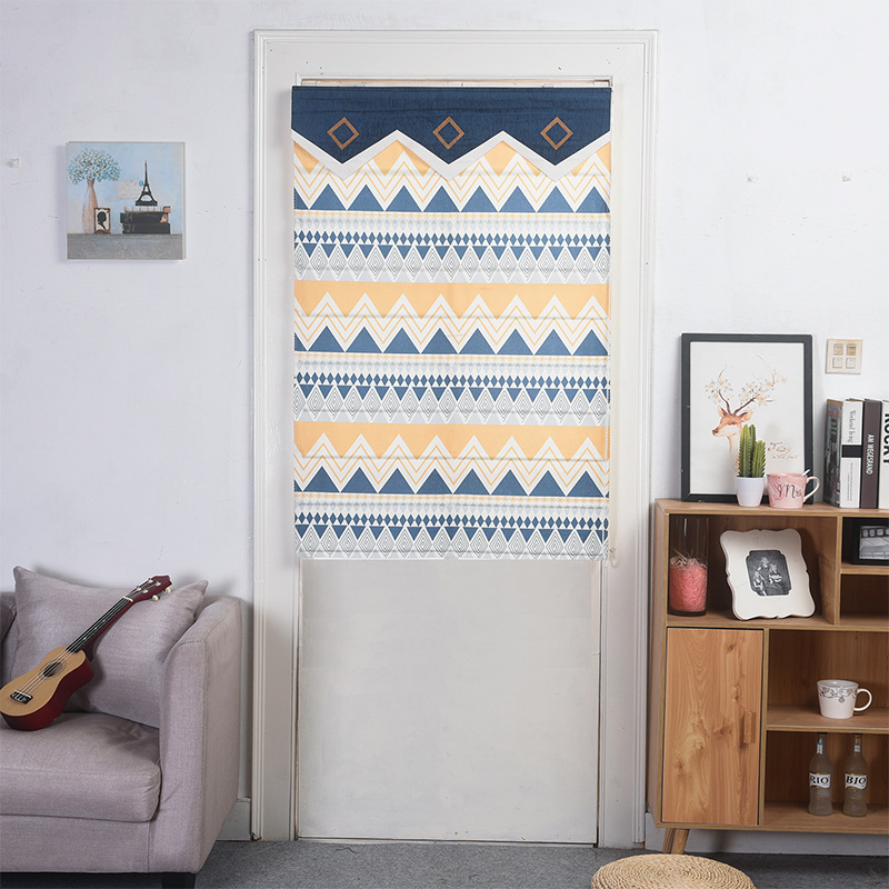 Nordic simple fabric curtains for study, dining room and bedroom partitions, fan-shaped Roman curtains, and lifting roller blinds are supplied by the manufacturer details Picture
