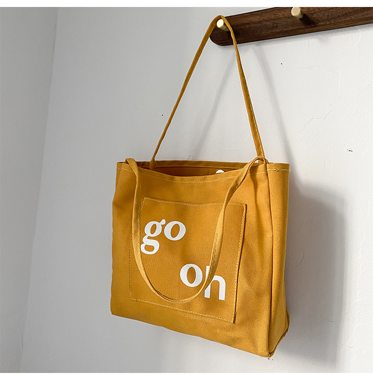 休闲字母帆布包女包包2021新款潮网红托特包洋气春夏大容量单肩包